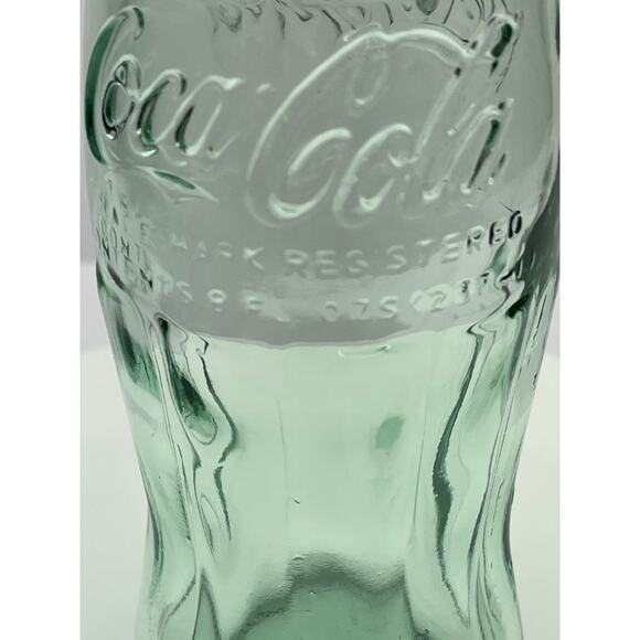 Vintage Coca Cola Bottle, 1994 Coke Holiday Greetings Green Glass Hobble Skirt - Picture 3 of 9